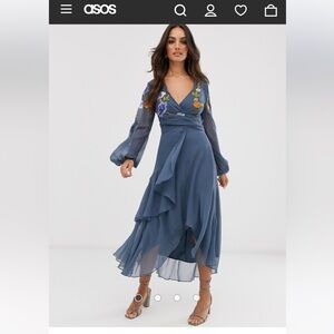 ASOS DESIGN wrap midi dress size 2